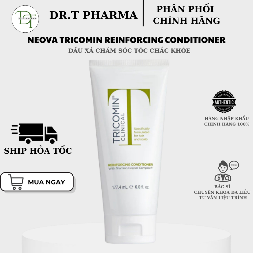 (TEM CÔNG TY) Neova Tricomin Reinforcing Conditioner – Dầu xả chăm sóc tóc chắc khỏe - NEOVA