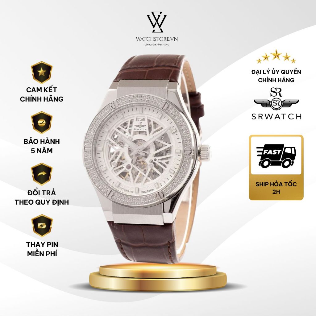 Đồng Hồ SRWatch Nam SG19193.4102 Máy Cơ/Automatic Size 42mm Kính Sapphire Dây Da Chính Hãng
