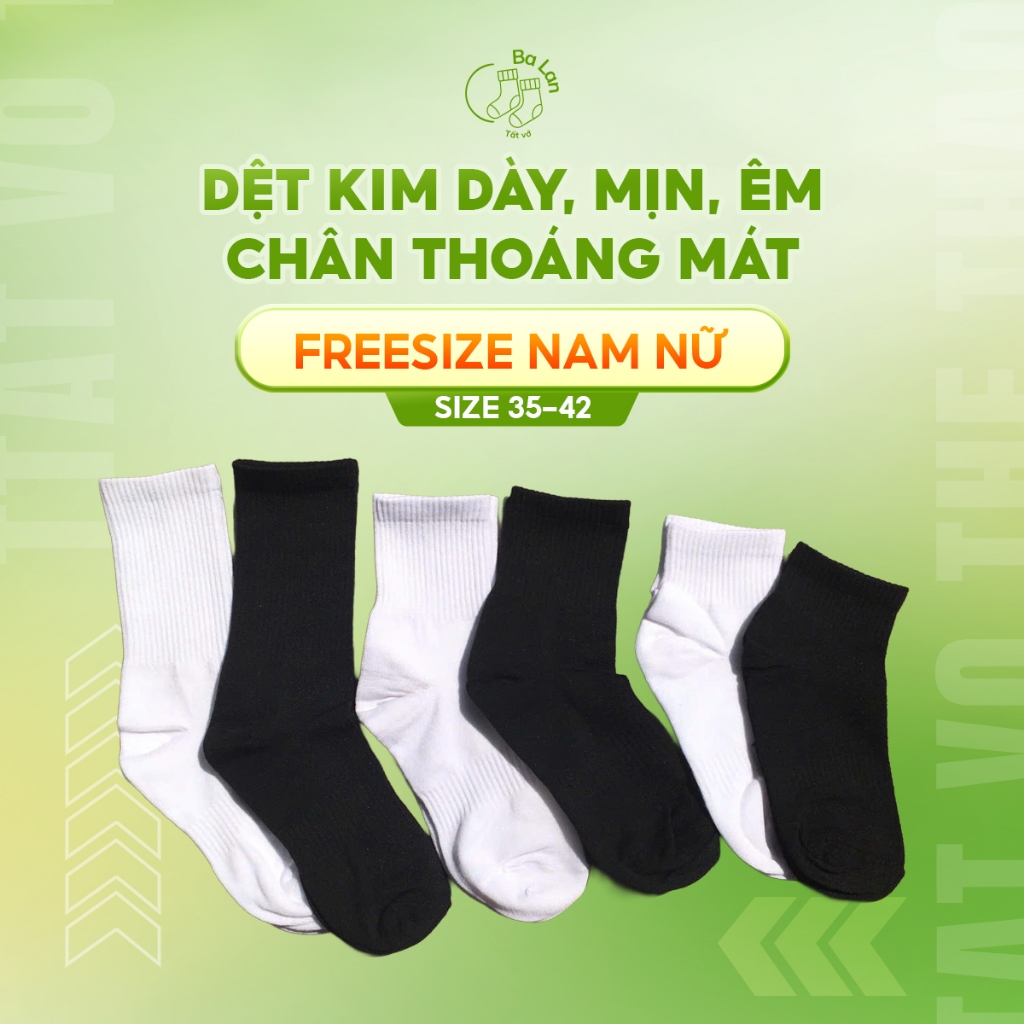 Tất Vớ Trơn Trắng ,Đen Thể Thao Nam Nữ Cổ Cao,Cổ Trung, Cổ Ngắn Thời Trang Unisex Style Hàn Quốc.