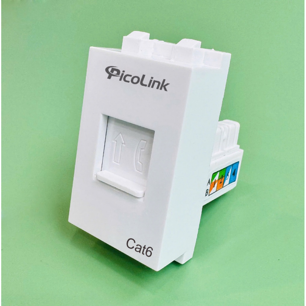 Nhân mạng Cat6 PicoLink, ổ cắm mạng Cat6 chuẩn Wide, Module jack RJ45 Hạt mạng âm tường