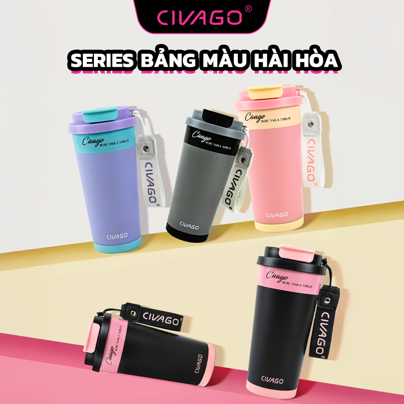 CIVAGO（17OZ）cốc cà phê lõi tráng men chống gỉ 304 hai lớp chân không, dùng ống hút hoặc uống trực tiếp, giữ nóng giữ lạn | BigBuy360 - bigbuy360.vn