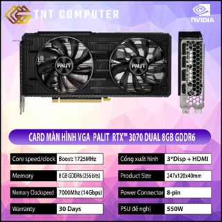 VGA - Card màn hình Gainward Palit RTX 3070 Dual 8GB GDDR6 2nd