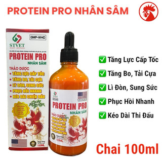  Protein Pro Nhân sâm Thảo Dược 100ml giúp tăng lực tăng bo tăng lì bền bồi bổ cho gà đá 