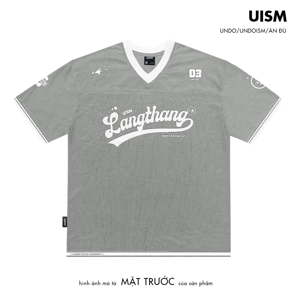 Áo Thun Lưới Jersey Football Undo Lang Thang Màu Xám - Unplanned Series