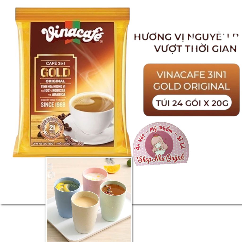 (TẶNG LY LÚA MẠCH) TÚI 24 GÓI VINACAFE SỮA HÒA TAN THƠM NGON ĐẬM CHẤT CAFE
