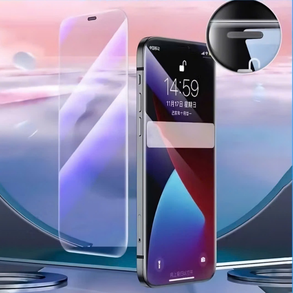 Kính Cường Lực Iphone Không Viền Siêu Trong Vô Cực Che Bụi Màng Loa ip x/xsmax/11/12/13/14/15/16/17/pro/Plus/promax