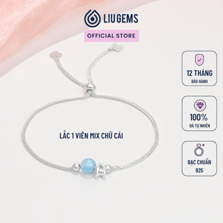  Lắc Tay Bạc 1 Viên Đá Mix Chữ Cái Liugems Năng Lượng Thủy Cá Tính Độc Đáo Trẻ Trung Khác Biệt VB27 