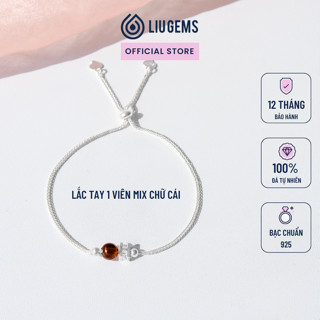  Lắc Tay Bạc 1 Viên Đá Mix Chữ Cái Liugems Năng Lượng Hỏa Mang Dấu Ấn Riêng Độc Đáo Cá Tính Thời Trang VB28 