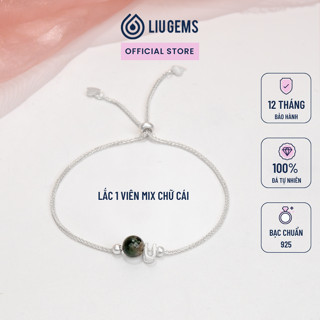 Lắc Tay Bạc 1 Viên Đá Mix Chữ Cái Liugems Năng Lượng Mộc Cho Bạn Một Diện Mạo Tươi Trẻ Đầy Sức Sống VB26