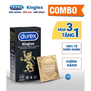 [Combo Mua 3 Tặng 1] Bao Cao Su Durex Kingtex Hộp 12C Chính Hãng - Chống Xuất Tinh Sớm - Kéo Dài Thời Gian QH