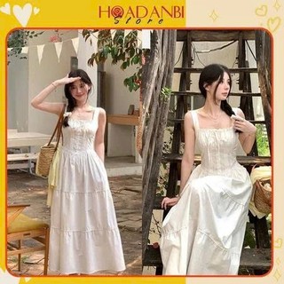  Váy hai dây chun lưng siêu xinh Hàn Quốc đầm 2 dây tiểu thư sẵn hàng kèm video 