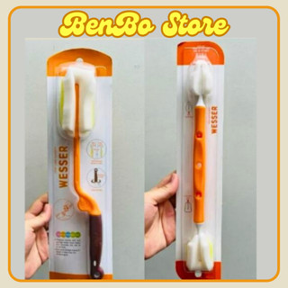 ￼Cọ Rửa Bình Sữa và núm ti Wesser đa Năng 2 Đầu 2-in-1/  Cọ Bình sữa Xoay 360 Độ Wesser