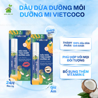  Dầu dừa tinh khiết dưỡng mi dưỡng môi Vietcoco thêm VITAMIN E 10ml  - Nhà hữu cơ 