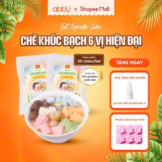 [ABBY] [TẶNG KHUÔN SILICON] Set Nguyên Liệu Chè Khúc Bạch 6 vị - Thành Phẩm 20 chén - Khúc Bạch Vải, Phô Mai, Núng Nính