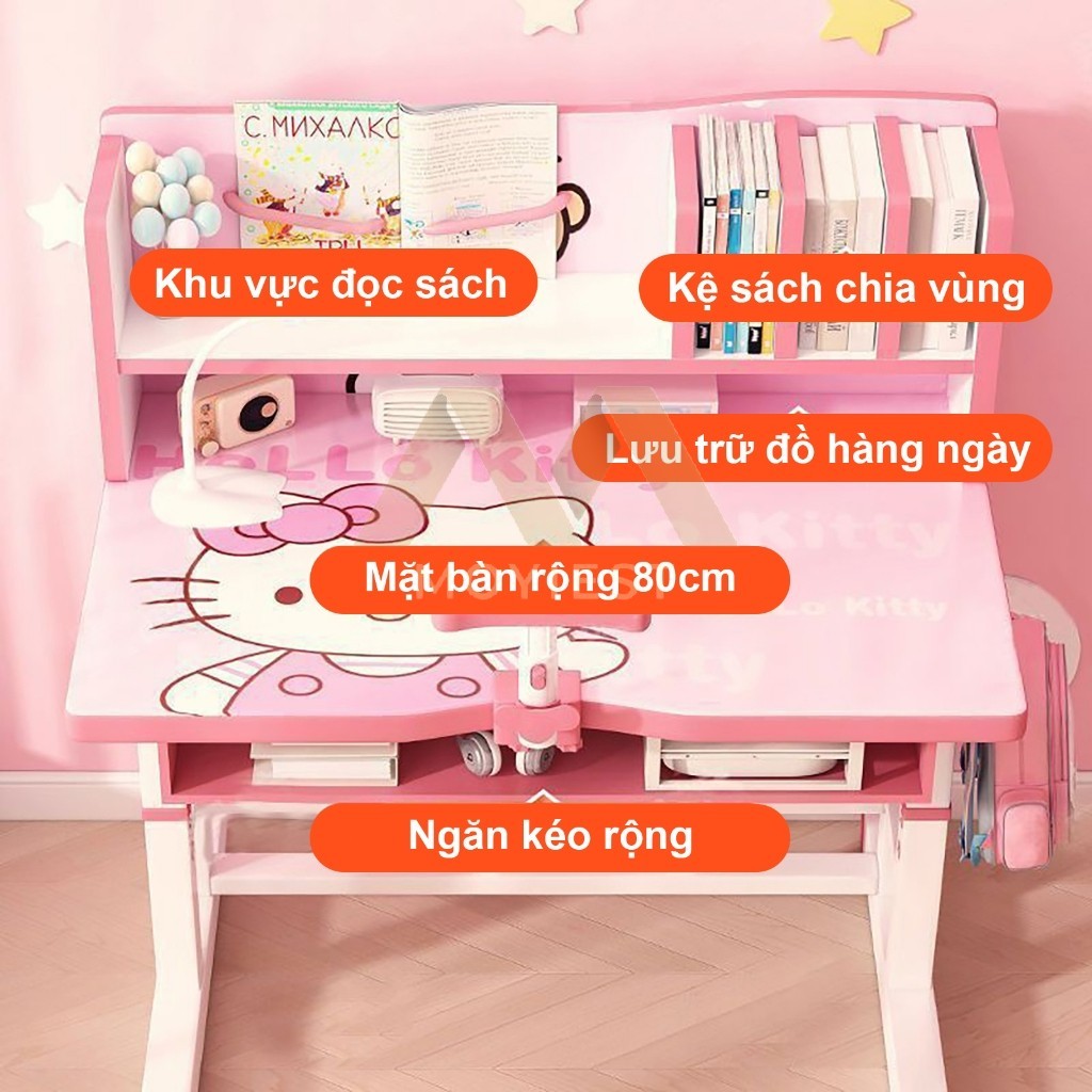 MY Bộ bàn học cho bé Bàn học chống gù có giá sách,Kèm Có Điều Chỉnh Được Độ Cao Thấp Giá tốt | BigBuy360 - bigbuy360.vn