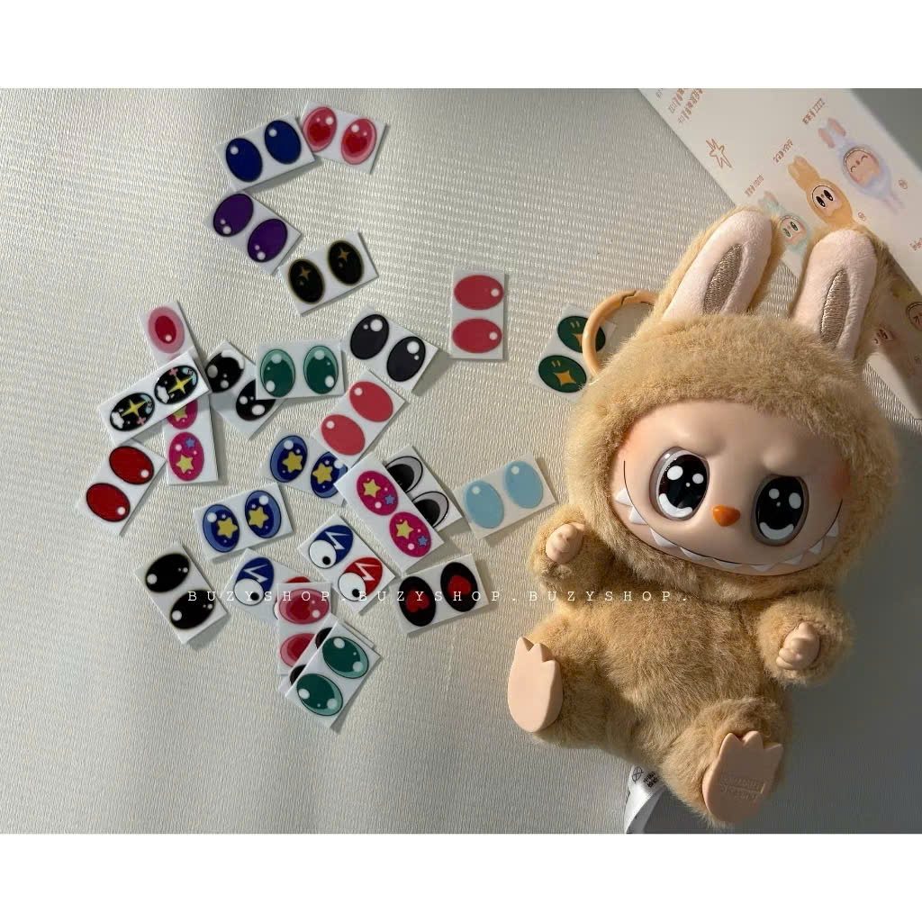 [CHỌN KIỂU] Mắt thay labubu, độ mắt labubu, decal custom mắt V1,V3 [nguyên liệu handmade]
