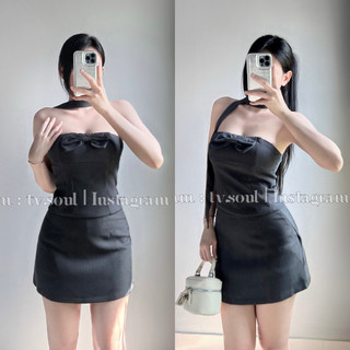 [ẢNH THẬT] Set 3 món : áo + chân váy + dây choàng cổ