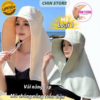 Mũ Nón Chống Nắng Vành Rộng Khăn Choàng Bảo Vệ Mặt Cổ Chống Tia UV Vành 8,5cm