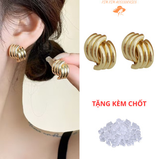  Bông Tai Nữ Mạ Vàng Kiểu Xoắn Ốc Vintage – Phong Cách Cổ Điển Sang Trọng Cá Tính 