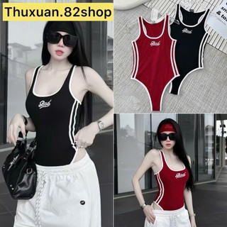 Áo Bodysuit chữ BAD | BODYSUIT chạy sọc viền dành cho nữ thêu chữ BAD chất bozip QC xịn