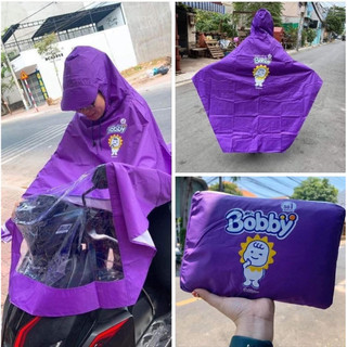 Áo mưa vải dù tím