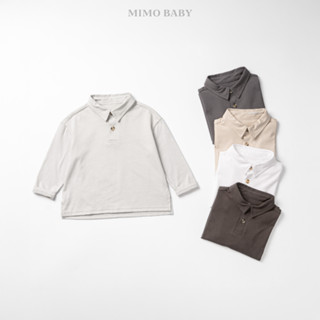  Áo polo cotton dài tay thiết kế xẻ tà cá tính cho bé trai Mimo Baby QA296 