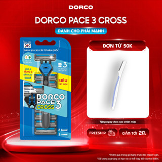 Dao Cạo Râu Hàn Quốc 3 Lưỡi DORCO PACE 3 CROSS - TRC1008(6+2)-B - Hộp 1 Cán và 8 Đầu Cạo