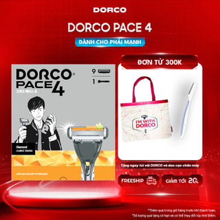  Dao Cạo Râu Hàn Quốc 4 Lưỡi DORCO PACE 4 -  GIFT FRA1009 - Hộp 1 Cán và 9 Đầu Cạo 