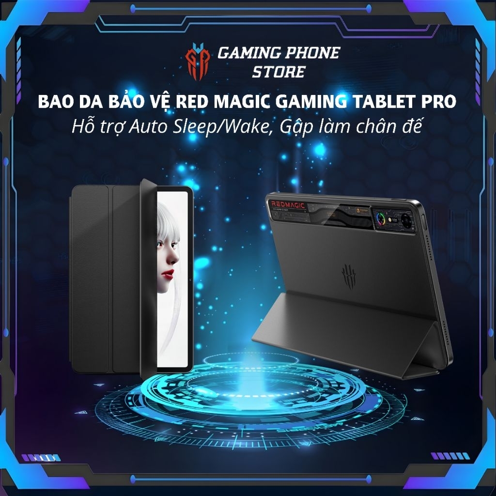 Ốp lưng nắp gập từ tính máy tính bảng Nubia Red Magic Gaming Tablet Pro ( chính hãng )