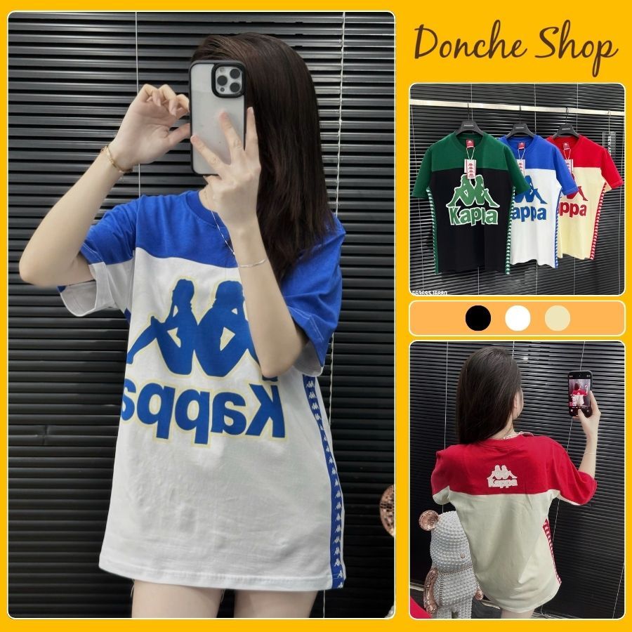 Áo Thun Kappa Hoạ Tiết In Phối Màu Siêu Đẹp - Áo Phông Nam Nữ Kappa Chất Cotton Thoáng Mát 663695