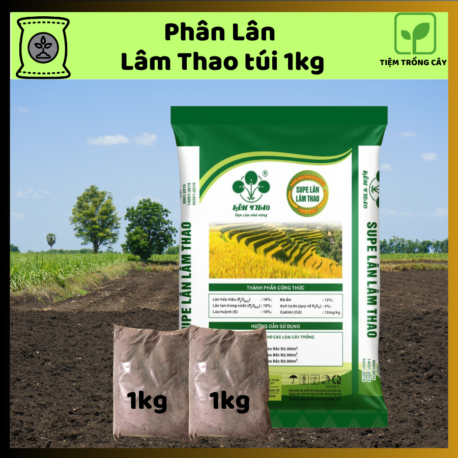 Phân Lân Lâm Thao (Supe Lân) - Gói 1kg - Kích rễ, Khỏe Cây Trồng - Rau Hoa Quả