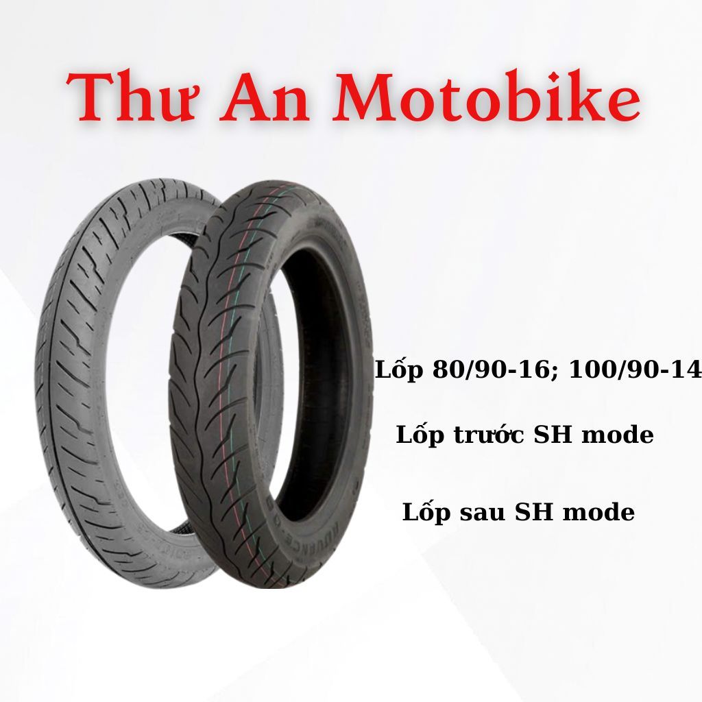 Euromina Vỏ Lốp Xe 80/90-16; 100/90-14 không ruột xe SH Mode