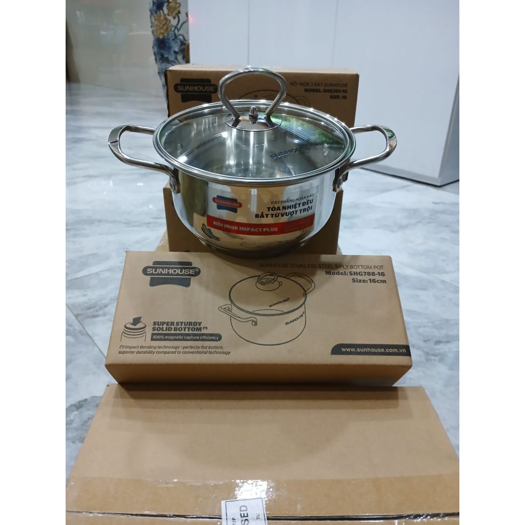 Nồi 3 đáy Sunhouse 16 Cm cao cấp