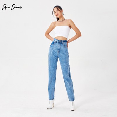 Aaa Jeans - Quần Jean Mom Nữ Lưng Cao Màu Classic Blue Vintage