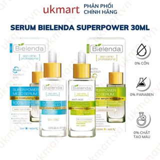 Serum Bielenda Super Power Mezo SkinClinic Moisturizing Cấp Nước Dưỡng Ẩm Giảm Mụn Căng Bóng Mờ Thâm