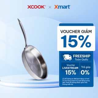 Chảo chống dính inox  XS04 XCOOK , Chống Dính Tự Nhiên, Không Kén Bếp, Size 20,24,26,28,30