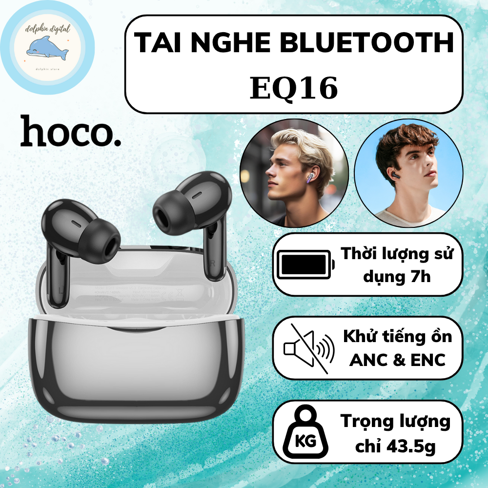 Tai nghe không dây HOCO EQ16 - Bluetooth 5.3 - Tai nghe khử tiếng ồn ANC & ENC - Có micrô