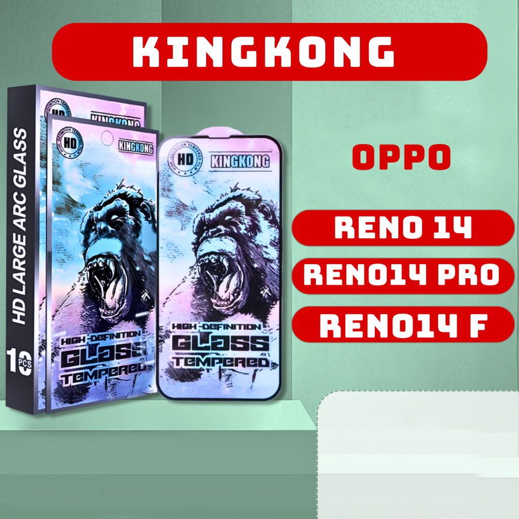 Kính cường lực KINGKONG XANH Oppo Reno14 F, Reno 14 Pro, Reno14 thế hệ mới | Miếng dán bảo vệ màn hì