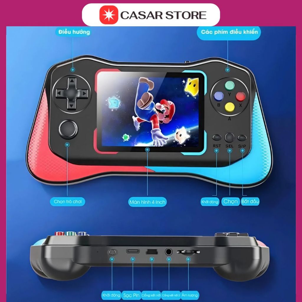 Máy chơi game cầm tay Q12 - Với 500 Game siêu hot - Màn hình nét tinh xảo - Không lặp lại game