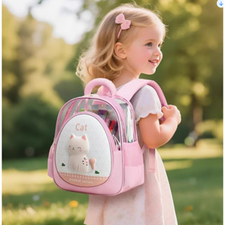  Balo Mầm Non Trong Suốt Hình Động Vật Dễ Thương Mẫu Giáo Bé Trai Bé Gái Mèo,Thỏ Khủng long Cá Heo 