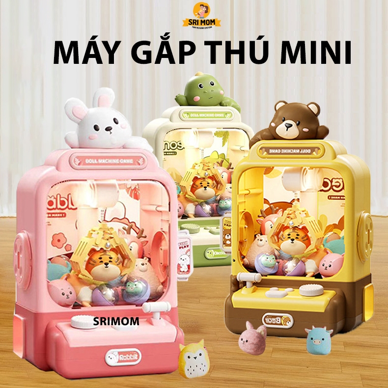   SIZE LỚN  Máy Gắp Thú Mini Kèm 10 Gấu Bông Và 10 Bóng Đồ Chơi Gắp Thú Có Hiệu Ứng Âm Nhạc Vui Tươi Cho Bé SRIMOM 