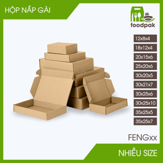 100 Hộp carton nắp gài đóng hàng - Size Trung lớn - Hộp nắp cài đóng gói phụ kiện, thời trang - FENG
