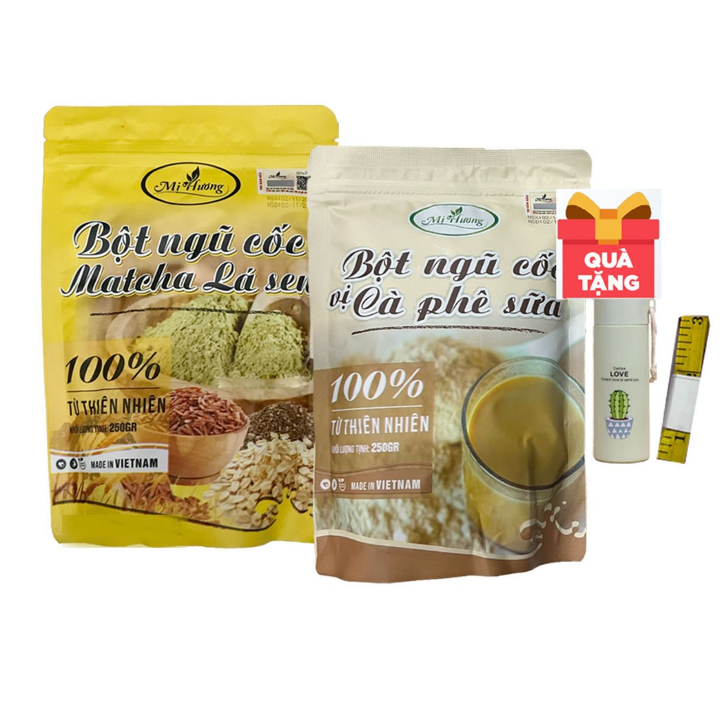 (Mới) Combo Bột Ngũ Cốc Mị Hương Ngũ Cốc Lá Sen và Cafe