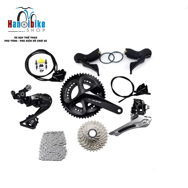Bộ Group shimano 105 R7020 không đĩa phanh và ko BB 36 - 52 /11 - 32T