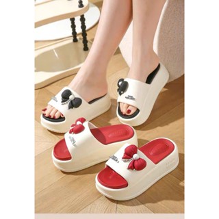 Dép lê nữ bản nơ dán đế 4cm, dép nữ thời trang màu hè 2025, chất PU mềm dẻo, êm chân BTDEP