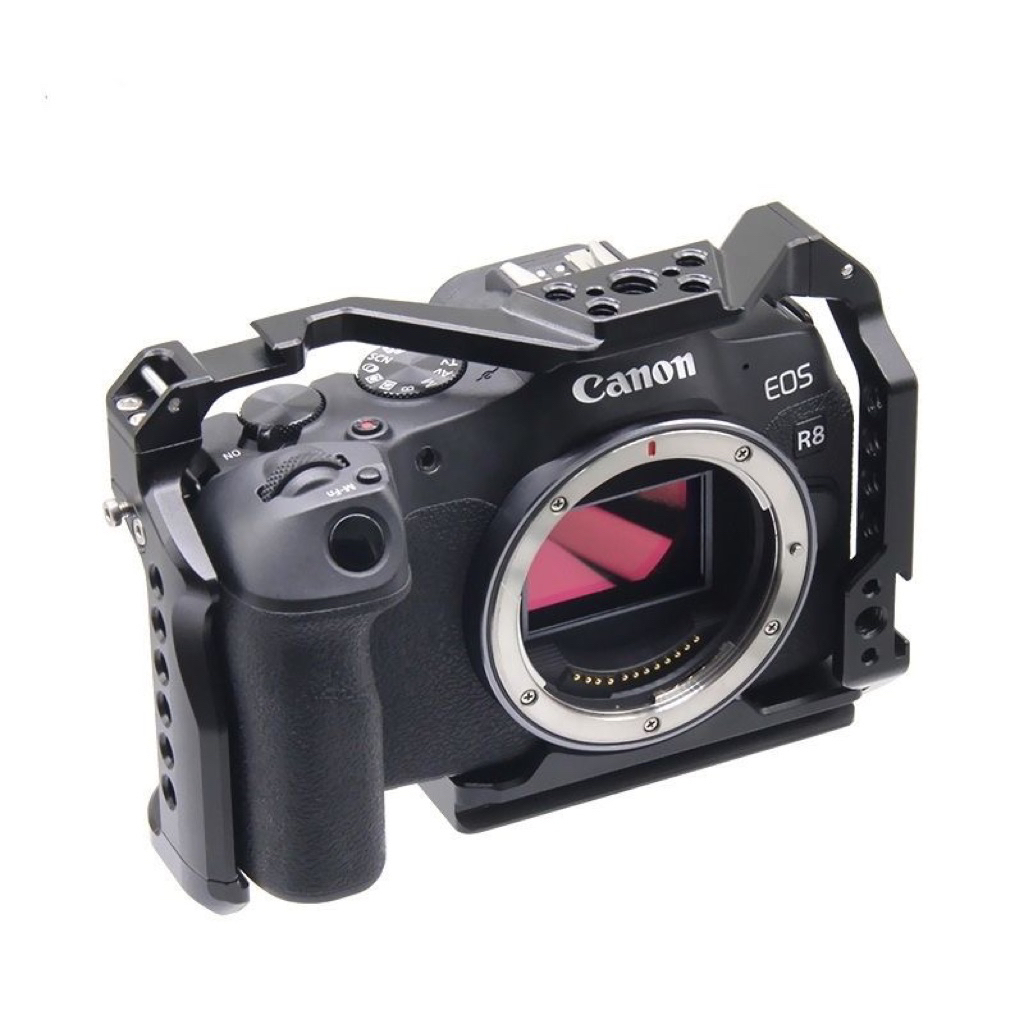 [ Bản khắc logo hãng ] Khung bảo vệ máy ảnh - Cage Rig Canon R8 hợp kim nhôm