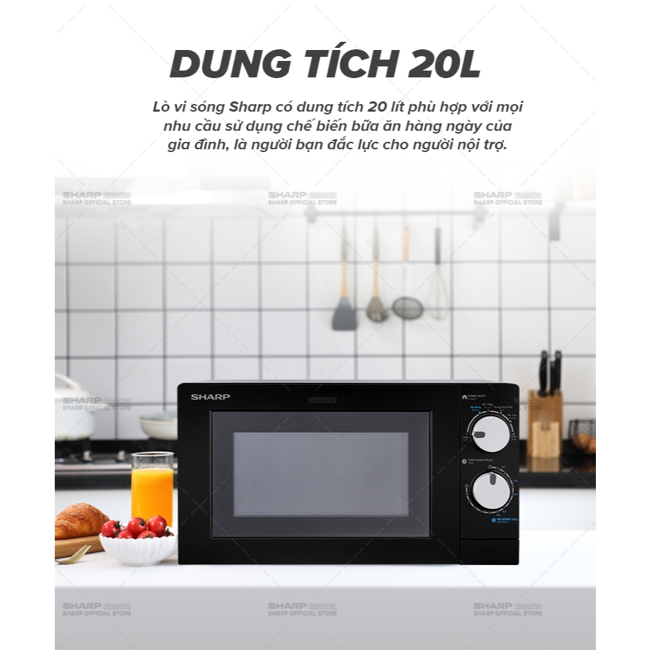 Lò Vi Sóng Sharp 20 Lít R-208VN-WS, [700W, 6 Mức Công Suất, Bảng Điều Khiển Anh – Việt Dễ Sử Dụng] - Bảo Hành 12 Tháng | BigBuy360 - bigbuy360.vn