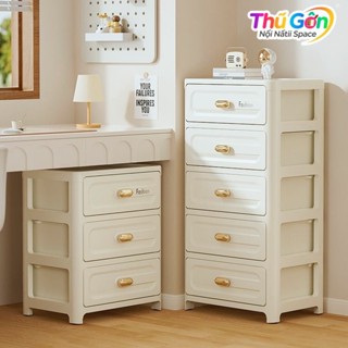 Tủ nhựa nhiều tầng, tủ đựng đồ phòng ngủ, đựng đồ ăn vặt, đồ chơi và đồ dùng văn phòng, ròng rọc đặt sàn