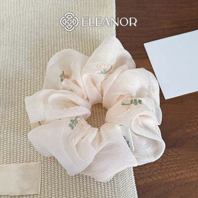 Dây buộc tóc nữ scrunchies Eleanor Accessories to phồng thêu hoa phụ kiện tóc cột tóc nữ 10036