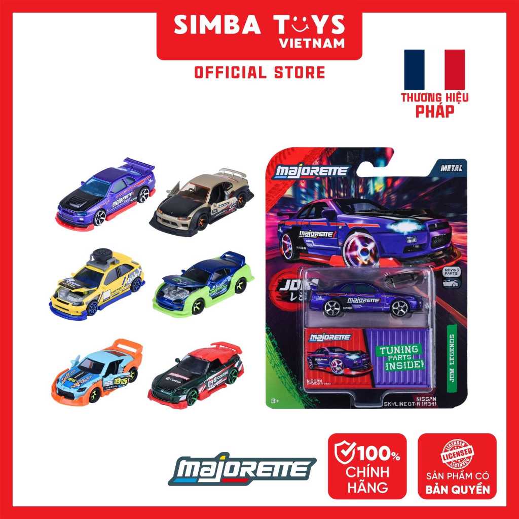 Đồ Chơi Xe Mô Hình MAJORETTE JDM Legends Deluxe Cars - Japan Series 1:64 Diecast 8504101001 - Simba 